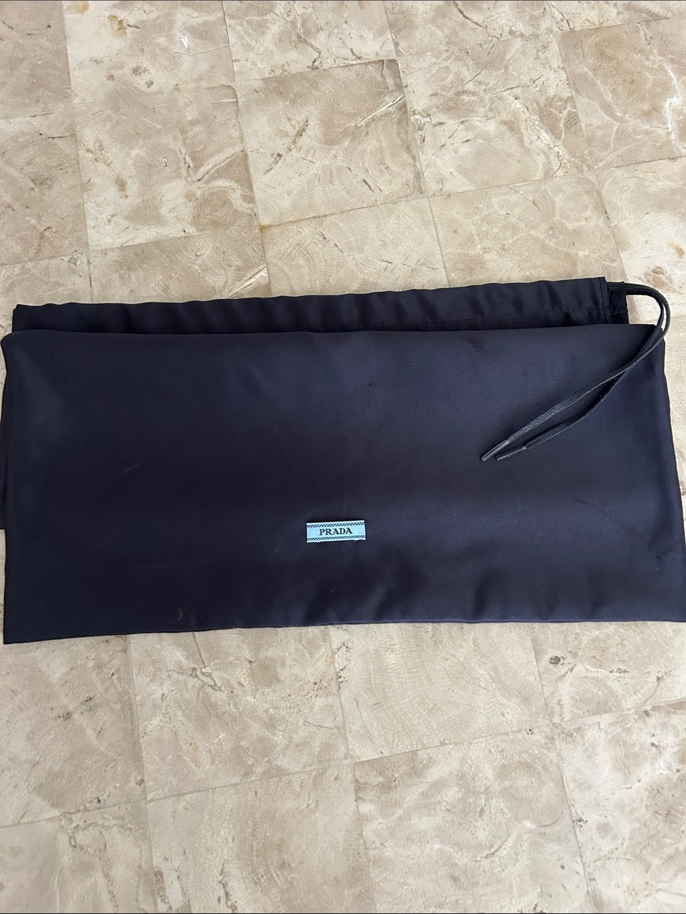 Authentic PRADA Luxury Satin Drawstring Dust Bag – Navy Blue – 14" x 13"